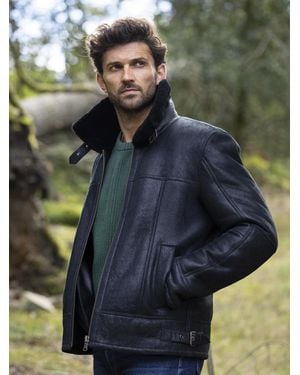 Lakeland Leather Hawker Sheepskin Flying Jacket - Green