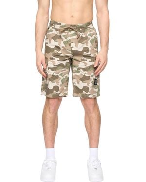 Crosshatch Camtort Camo Shorts (Pebble) - Natural