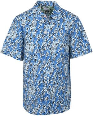 Paul Smith Casual Fit Floral Seersucker Shirt Light Cotton - Blue
