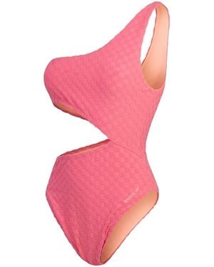 Speedo Ty C Out Textured Checkerboard Swimsuit - Pink