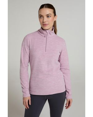 Mountain Warehouse 'Snowdon' Fleece Top Half Zip Breathable Quick Dry Jumper - Pink