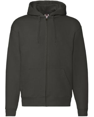 Fruit Of The Loom Zip Through Hooded Sweatshirt Hoodie - Grey