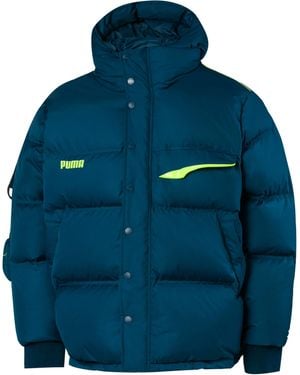 PUMA X Ader Error Down Puffer Jacket Hooded Coat - Blue
