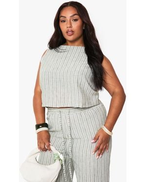 Boohoo Plus Sleevless Loose Fit Top - White