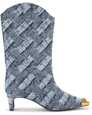 Kurt Geiger Denim Crystal-Embellished Regent Boots - Blue