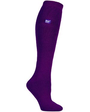 Heat Holders Ladies Thin Extra Long Lightweight Knee High Thermal Socks - Purple