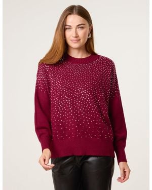 Blue Vanilla Diamante Jumper - Red