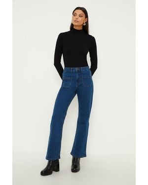 Oasis Josie Kick Flare Jeans - Blue