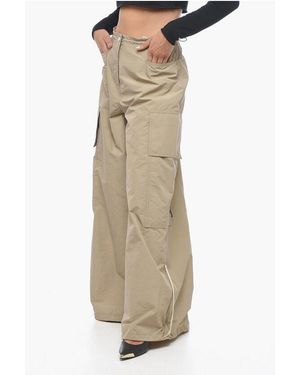 Palm Angels Cargo Trousers Parachute With Wide-Leg Fit - Natural