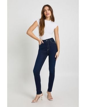 Boohoo High Waist Booty Lifting Skinny Jean - Blue