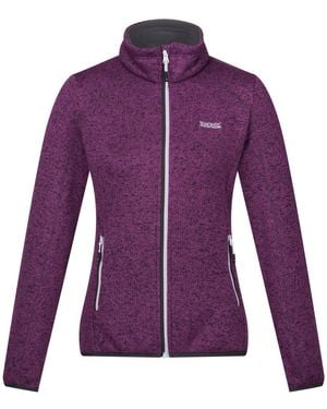Regatta Ladies Newhill Marl Full Zip Fleece Jacket (Sunset/Seal) - Purple
