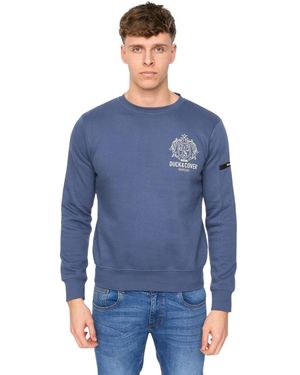 Duck and Cover Stoneham Crew Neck Sweatshirt (Denim) - Blue