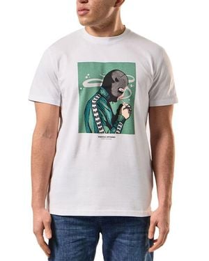 Weekend Offender T Shirts Fumo Graphic Crew Neck Short Sleeve Cotton Tee - Grey