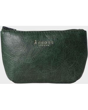 Assots London 'Diana' Full Grain Leather Zip Top Coin Purse - Green