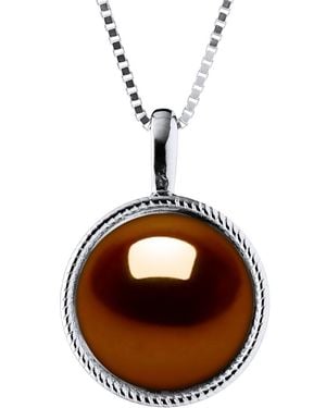 Diadema Aura Necklace Freshwater Pearl 9-10 Mm 925 - Brown