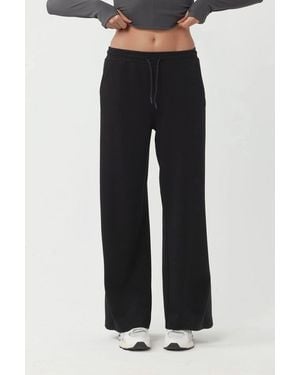 Hiccup Elastic Waist Soft Touch Palazzo Joggers - Black