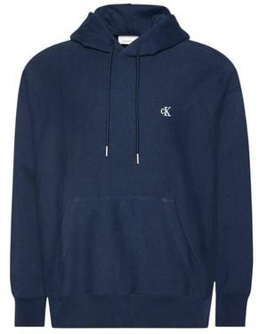 Calvin Klein Hooded Sweatshirt With Front Pockets - Blue