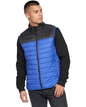 Crosshatch Presnell High-Neck Gilet Cotton - Blue
