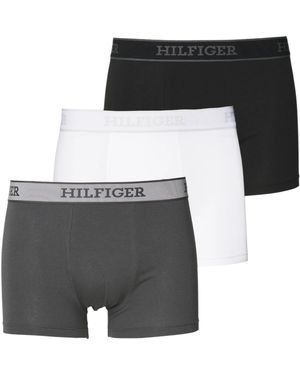 Tommy Hilfiger Trunks 3 Pack Monotype Repeat Logo Stretch - Grey