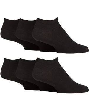 Gentle Grip 6 Pack Diabetic Trainer Socks - Black