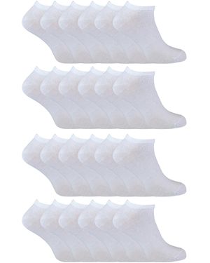 Sock Snob 24 Pack Multipack Cotton Trainer Socks For - White