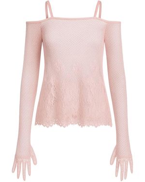 PUMA X Rihanna Fenty Ball Mesh Lace Glove Top Nylon - Pink