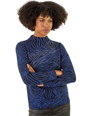 Roman Animal Sequin Knit Jumper - Blue
