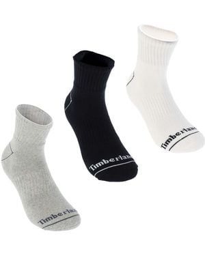 Timberland Bowden Quarter 3 Pack Socks - Black