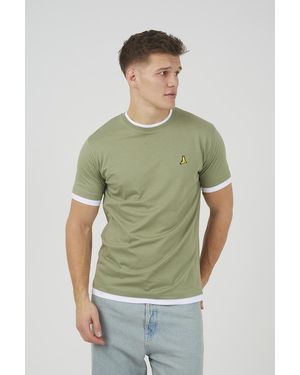 Brave Soul Multi 3 Pack Cotton Contrast Edge T-Shirts - Grey