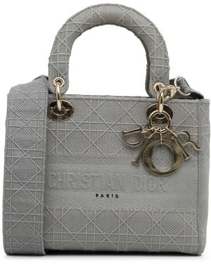 Dior Caro Mini Bag Embossed Canvas Textile - Grey