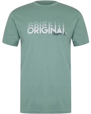 Original Penguin Lettering Crew Neck T-Shirt - Green