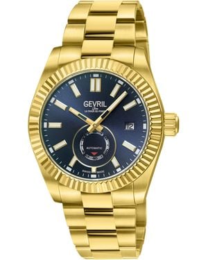 Gevril Automatic West Village 316L Stainless Steel Ipyg Case, Sunray Dial, Bracelet - Metallic