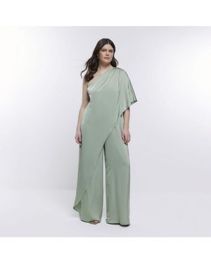 River Island Jumpsuit Bridesmaid Drape Shoulder - Green