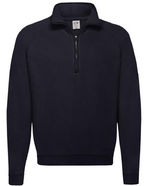 Fruit Of The Loom Zip Neck Sweatshirt Top (Deep) - Blue