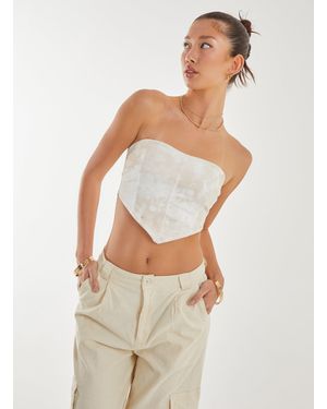 Pink Vanilla Watermark Corset Top - White