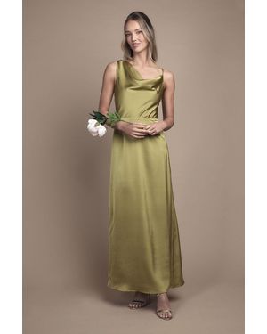 Oasis Strappy Cowl Neck Maxi Bridesmaid Dress - Natural