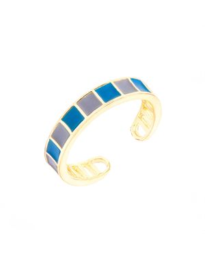The Jewellery Stockroom Plated Enamel Ring - Blue