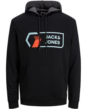 Jack & Jones Hoodie Logo Printed - Black