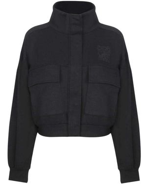 Biba Funnel Neck Crop Sweatshirt - Zwart