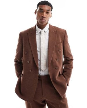 Viggo Tailoring Lisandro Double Breasted Suit Jacket - Brown