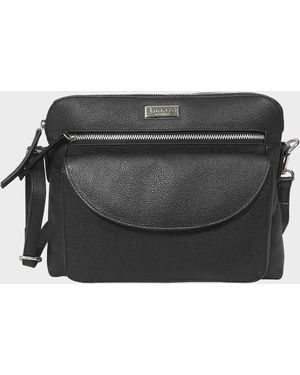 Assots London 'jean' Black Real Soft Pebble Grain Leather Crossbody Bag