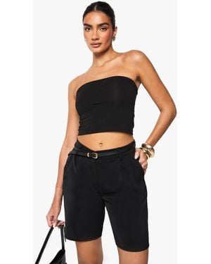 Boohoo Woven Bermuda Shorts - Black