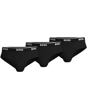 BOSS Premium Cotton Briefs (Pack Of 3) - Black