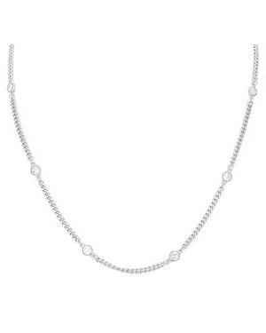 SEOL + GOLD Sterling Cz Bezel Curb Chain - Metallic