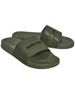 Original Penguin Paradise Khaki Slides - Green