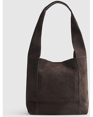 River Island Slouch Bag Suede Panelled - Black