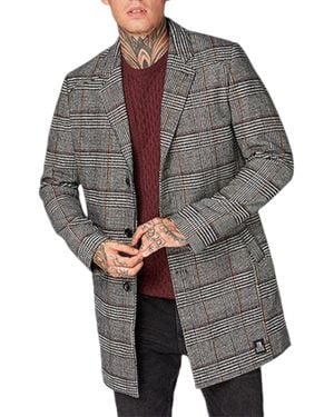 Tom Tailor Trench Over Coat Wool Winter Long Jacket Formal Office Outwear - Grey