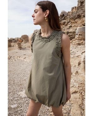 Grimelange Crew Neck A-Line Shift Dress - Green