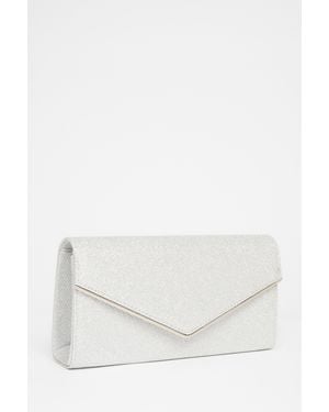 Quiz Thin Clutch Bag - White