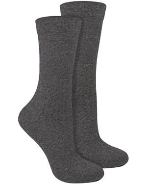 Steve Madden 2 Pairs Ladies Organic Cotton Camel Wool Socks - Grey
